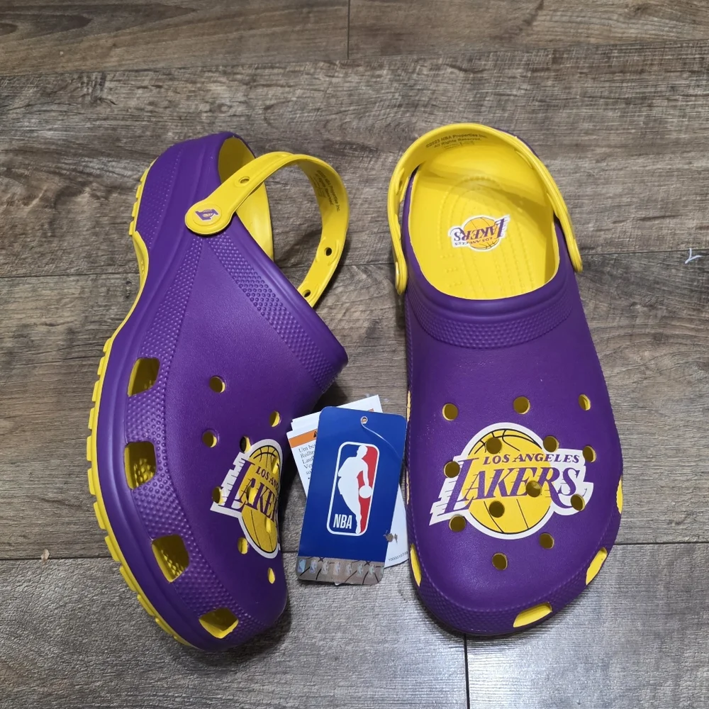 Crocs LA Lakers Sandals Men Size 11 - Picture 9 of 13